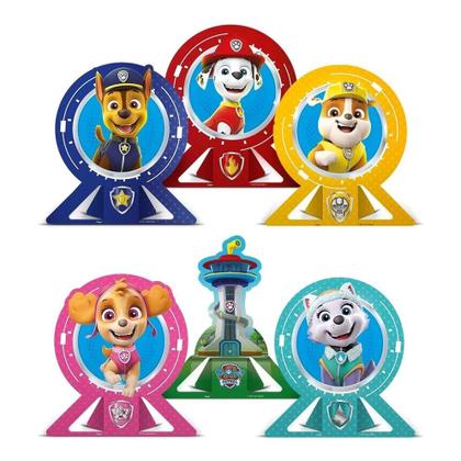 Imagem de Kit festa 133 itens completos Decoração Patrulha Canina 5Ano