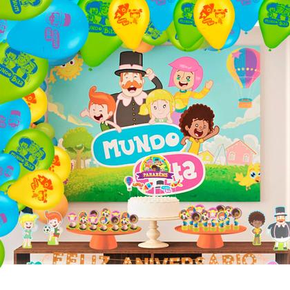 Imagem de Kit Festa 26Pçs Decoração Mundo Bita Painel + 25 Bexigas
