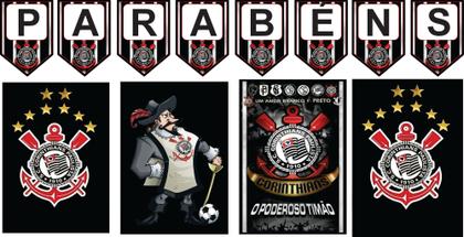 Imagem de Kit Festa Aniversário Só 1 Bolinho Corinthians