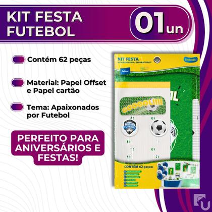 Imagem de Kit Festa Apaixonados Por Futebol 62 Peças Comemoração Aniversário Festcolor