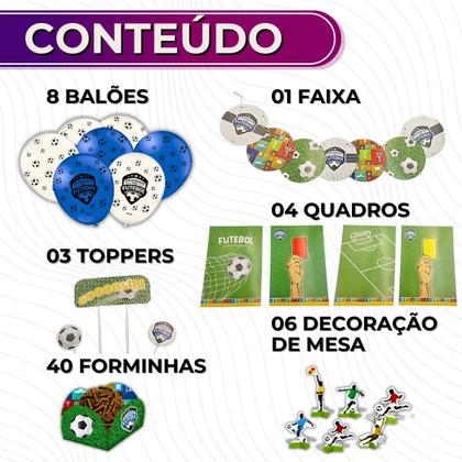 Imagem de Kit Festa Apaixonados Por Futebol 62 Peças Comemoração Aniversário Festcolor