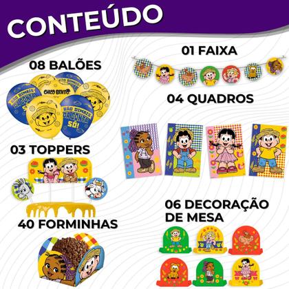 Imagem de Kit Festa Arraiá Chico Bento 62 Peças Comemoração Aniversário Festa Junina Kid Criança Festcolor