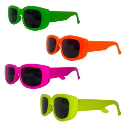 Imagem de Kit Festa Balada 60 Óculos Neon Coloridos Com Lente Luz Negr
