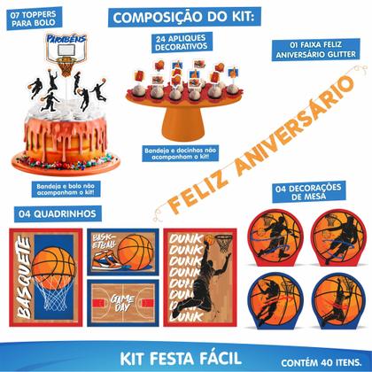 Imagem de Kit festa Basquete Decoração aniversário EVA + 25 Balão 11"