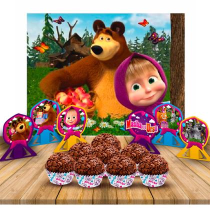 Imagem de Kit festa completo 107 pçs decoração Masha e o Urso