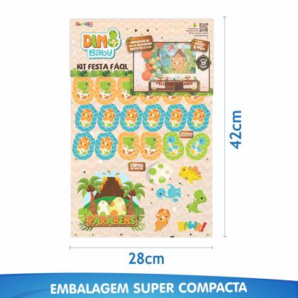 Imagem de Kit Festa completo Decoração DINO BABY Festa + 25 Balão Aniv