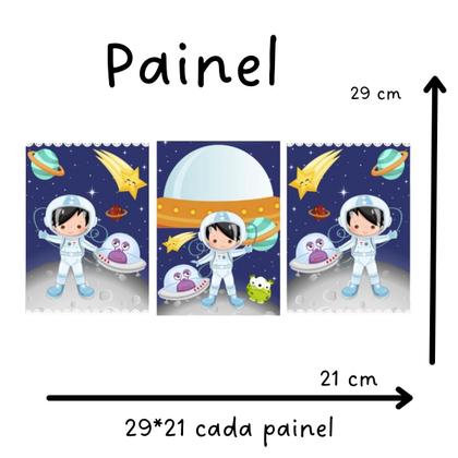 Imagem de Kit Festa Decoração Aniversário Astronauta infantil com caneta