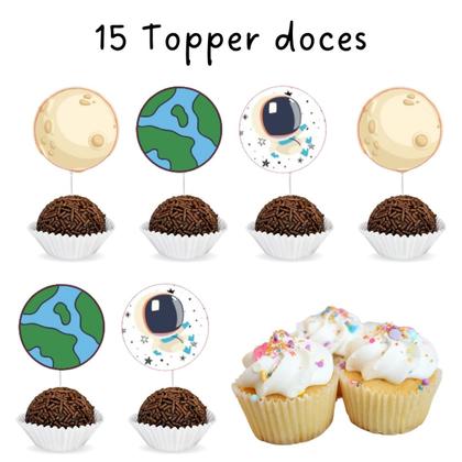 Imagem de Kit Festa Decoração Aniversário Astronauta infantil com caneta