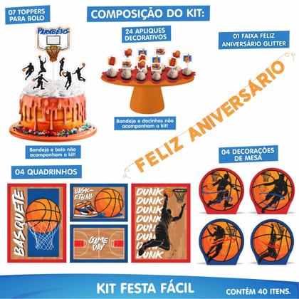 Imagem de Kit Festa Decoração Basquete Festa Aniversário 40 Itens