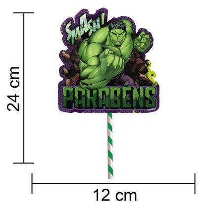 Imagem de Kit festa decoração Hulk Aniversário Topo + Vela 4 + Balão