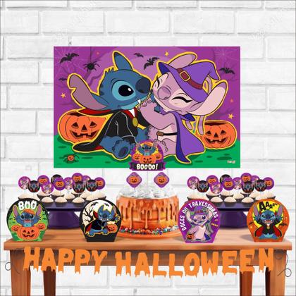 Imagem de Kit Festa Decoração Pronta Stitch Halloween C/ 33 Itens