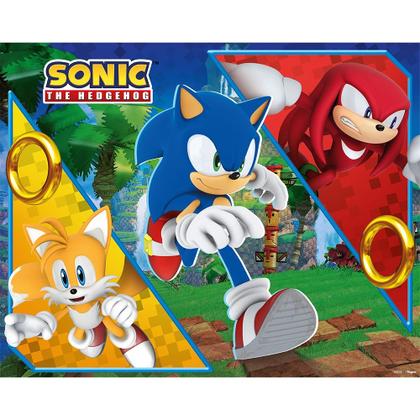 Imagem de Kit Festa Decoração Sonic Bandejas+ Boleiras+Mesa+Vaso
