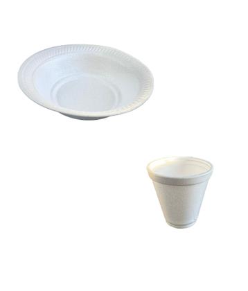 Imagem de Kit Festa Descartáveis Isopor c/ 100 Potes 360ml+100 Cumbuca