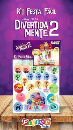 Imagem de Kit Festa Divertidamente 40 Itens Painel + Faixa + Enfeites + Topo de Bolo + Quadrinhos