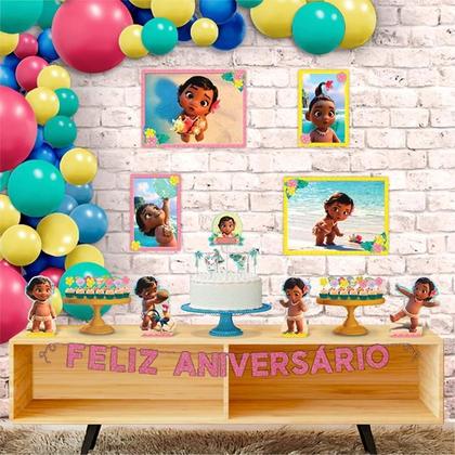 Imagem de Kit Festa Fácil Aniversário Moana Baby 40 Itens - Piffer
