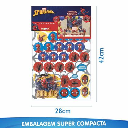 Imagem de Kit Festa Fácil Decoração Homem Aranha Aniversário Comemoração - 39 Itens - Piffer