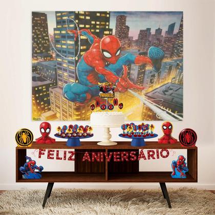Imagem de Kit Festa Fácil Decoração Homem Aranha Aniversário Comemoração - 39 Itens - Piffer
