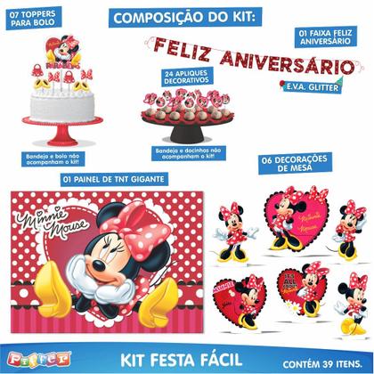 Imagem de Kit Festa Fácil Minnie 39 Itens - 01 Unidade - Piffer - Rizzo