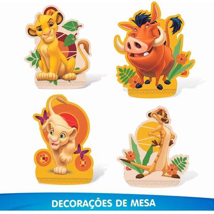 Imagem de Kit Festa Fácil Rei Leão 40 Enfeites Decoração Aniversário Infantil Menino