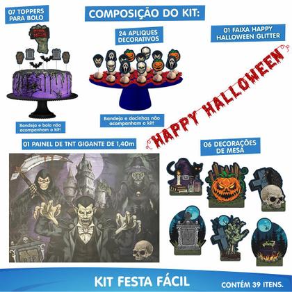 Imagem de Kit Festa HALLOWEEN Decoração HORRIPILANTE 39pçs em Eva