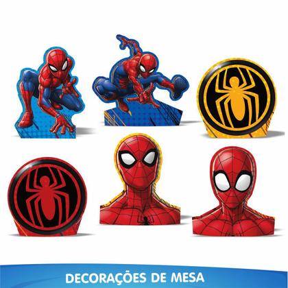 Imagem de Kit Festa Homem Aranha 39 Itens Painel Faixa Enfeites Topo