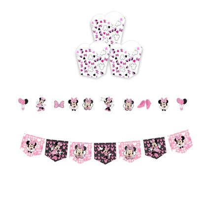 Imagem de Kit Festa Infantil Menina Minnie Rosa Lembrancinha Decoração