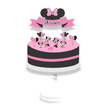 Imagem de Kit Festa Infantil Menina Minnie Rosa Lembrancinha Decoração