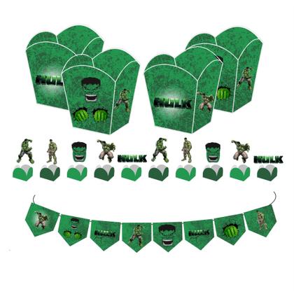 Imagem de Kit Festa Infantil Menino Hulk Lembrancinha Decoração