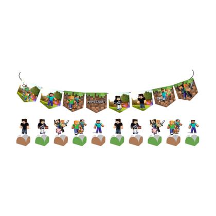 Imagem de Kit Festa Infantil Minecraft Decoração Lembrancinha