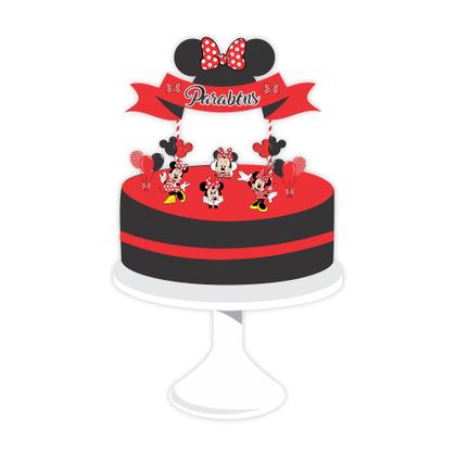 Imagem de Kit Festa Infantil Minnie Vermelha Decoração Lembrancinha Menina
