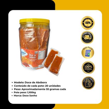 Imagem de Kit Festa Junina Arraiá com 40 Unidades de Doce de Abóbora