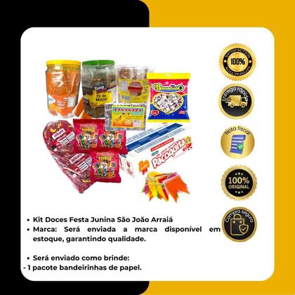 Imagem de Kit Festa Junina Arraiá São João Doces pipoca Doce, cocada