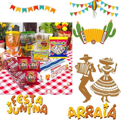 Imagem de Kit Festa Junina Arraiá São João Doces pipoca Doce, cocada