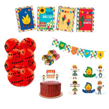 Imagem de Kit Festa Junina Divertida 62 Peças - Festcolor