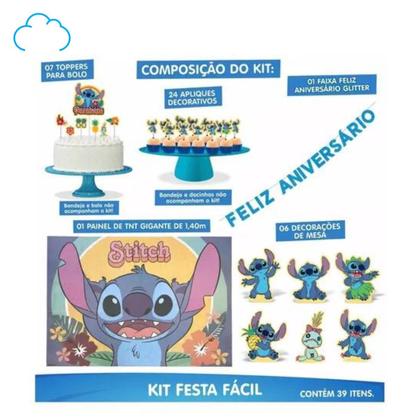 Imagem de Kit Festa Lilo E Stitch Aniversário Fácil Decoração Infantil