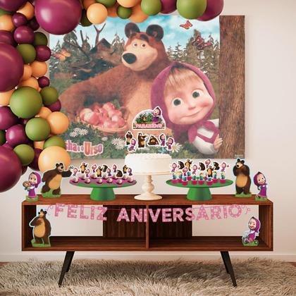 Imagem de Kit festa Masha e o Urso Decoração aniversário EVA +25 Balão