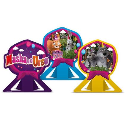 Imagem de Kit festa Masha e o Urso Display +Painel + Bexigas + vela 4