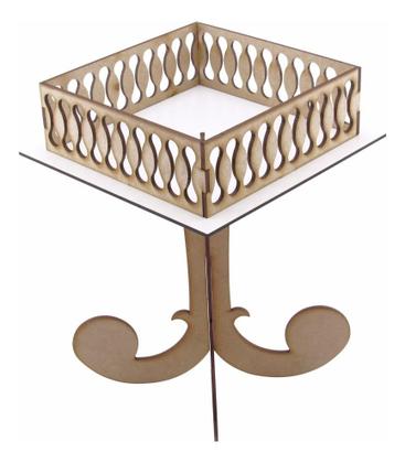 Imagem de Kit Festa Mdf Branco - Suporte Triplo De Doces - 28 Peças