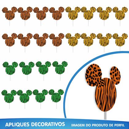 Imagem de Kit Festa Mickey Safari 42 Itens Quadrinhos + Faixa + Enfeites + Topo de Bolo