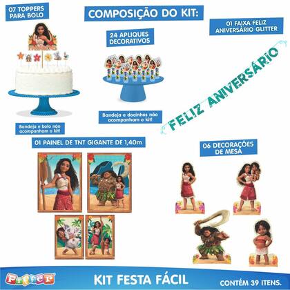 Imagem de Kit festa Moana 2 Decoração Aniversário completo EVA 40pçs