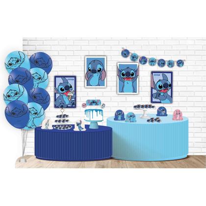 Imagem de Kit Festa para Decoração Stitch 62 Peças