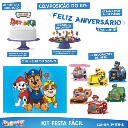 Imagem de Kit Festa Patrulha Canina 39 Itens Painel + Faixa + Enfeites