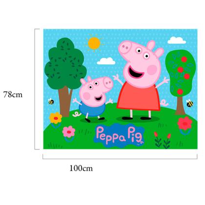 Imagem de Kit festa Peppa Pig Decoração Painel GG + Toalha Rosa TNT