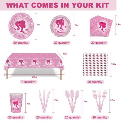 Imagem de Kit Festa Pink Girl Babe - Aniversário para 20 Convidados