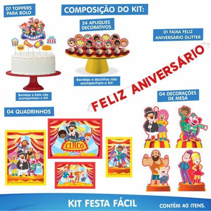Imagem de Kit Festa Pronta Decoração Circo Mundo Bita - 40 unid