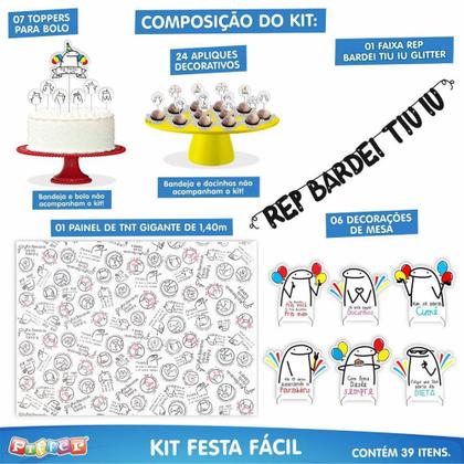 Imagem de Kit Festa Pronta Decoração Flork Boneco Palito - 39 unid - piffer