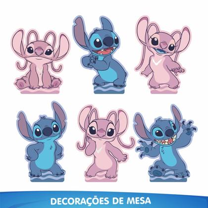 Imagem de Kit Festa Stitch Rosa Decoração Aniversário + 25 Balão