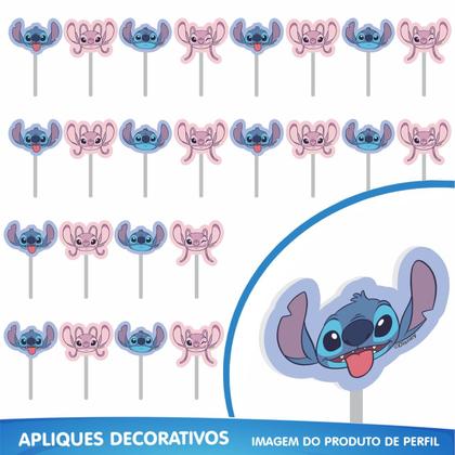 Imagem de Kit Festa Stitch Rosa Decoração Aniversário + 25 Balão