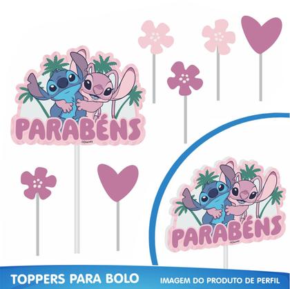 Imagem de Kit Festa Stitch Rosa Decoração Aniversário + 25 Balão