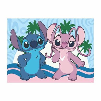 Imagem de Kit festa Stitch Rosa Decoração Aniversário Toalha + Painel